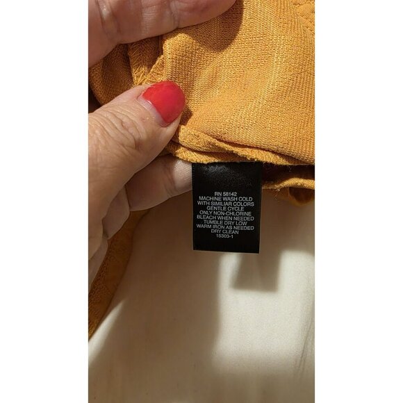 Liz Claiborne Houndstooth Embossed Dress Size 12 Mustard Yellow Office Preppy - Picture 5 of 7